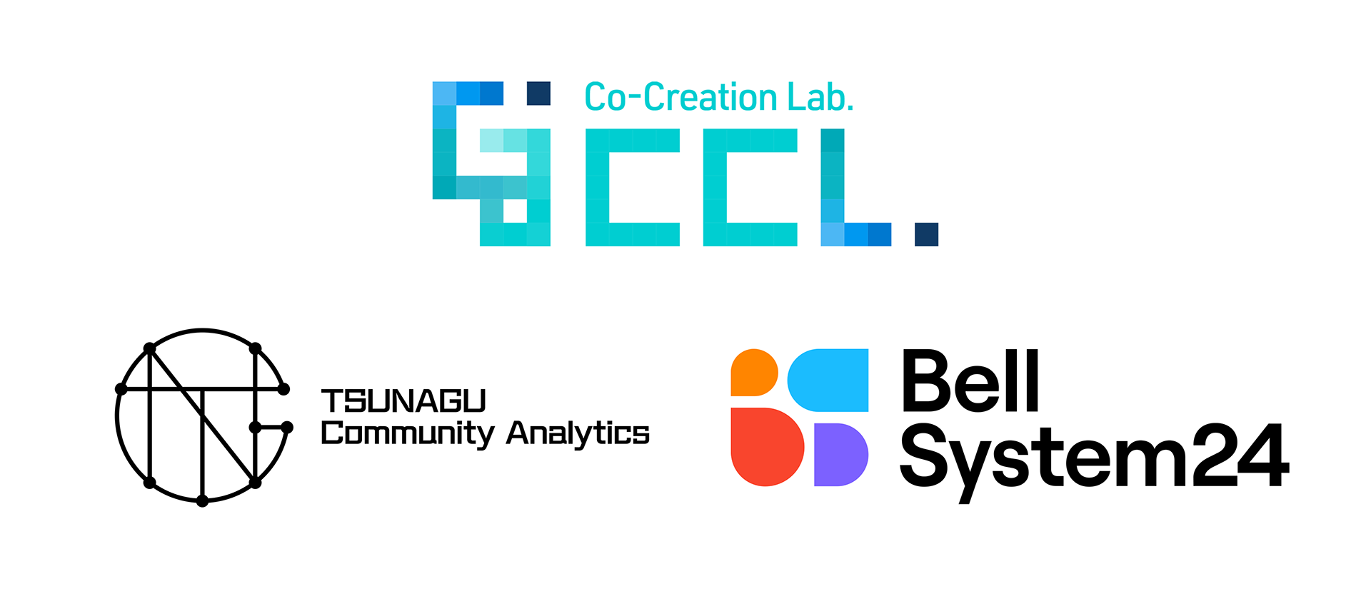 GenAI Co-Creation Lab. / TSUNAGU Community Analytics / BELLSYSTEM24 Logo